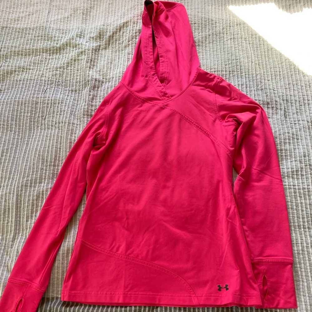 Pink Under Armour Cold Gear Hooded Top